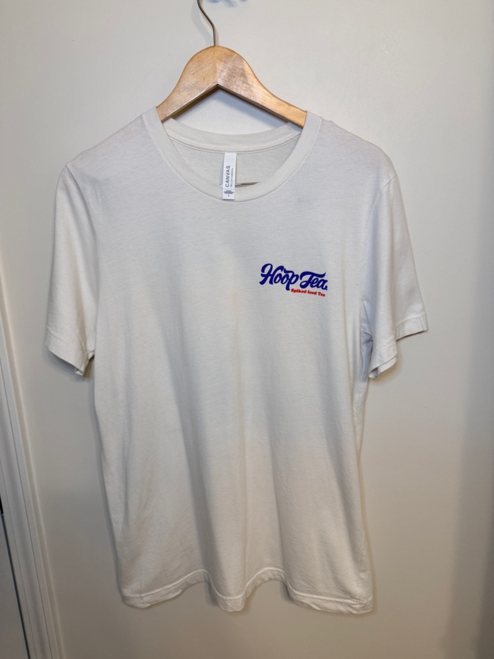 Bella Canvas White Short Sleeve Tee with Blue & Red Logo
